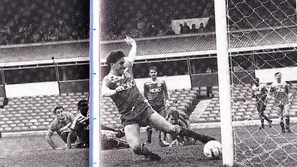 Ian Chapman makes his Brighton and Hove Albion debut away at Birmingham City in February 1987