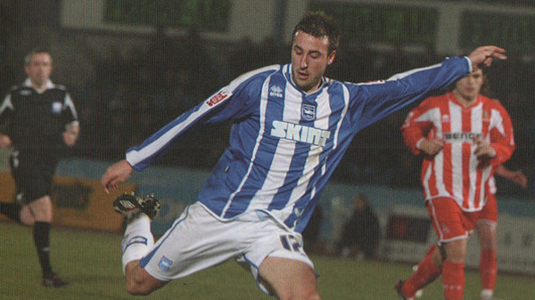 Glenn Murray scores an 80th minute equaliser against Cheltenham Town in February 2008