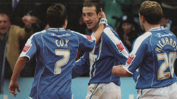 Glenn Murray scores the winner for Brighton and Hove Albion against Oldham Atheltic in February 2008