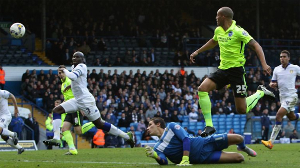 Bobby Zamora scores a late winner for Brighton away at Leeds United in October 2015