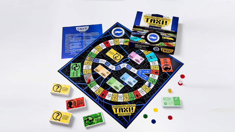 The Brighton Taxi Board Game features over 500 Albion trivia questions