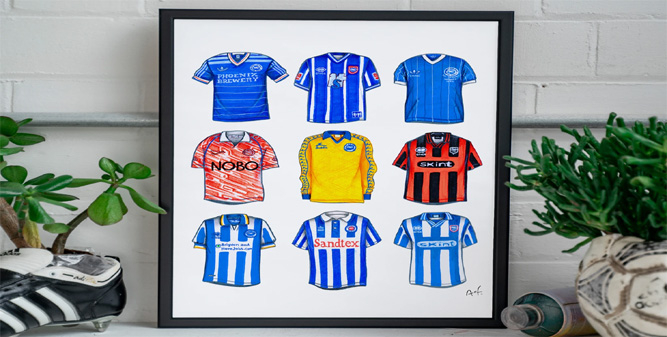 A Brighton classic kits print from Art of Football