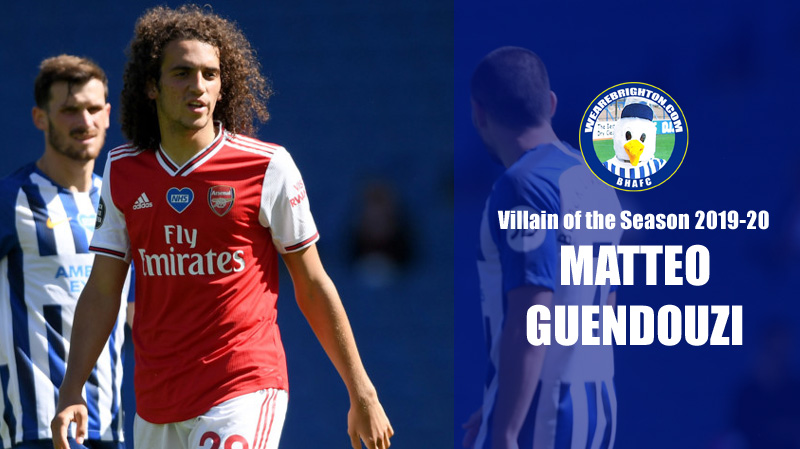 Matteo Guendouzi has been voted as WeAreBrighton.com Villain of the Season after throttling Neal Maupay
