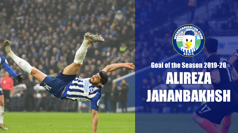 Alireza Jahanbakhsh overhead kick for Brighton against Chelsea has won the WeAreBrighton.com Goal of the Season 2019-20 Award