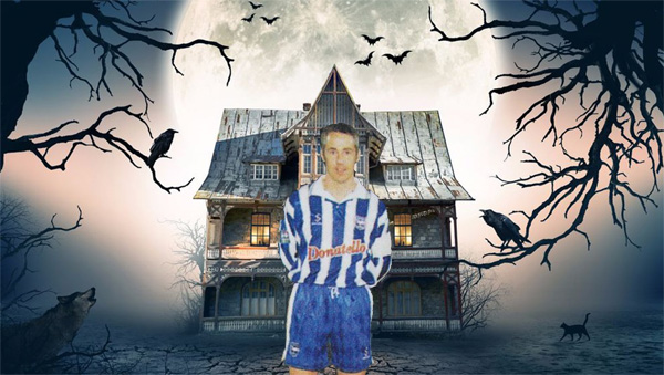 Brighton defender Ian Culverhouse at a Halloween party