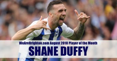 Shane Duffy is voted Brighton and Hove Albion Player of the Month for August
