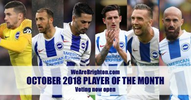 Voting is now open for Brighton and Hove Albion's October Player of the Month