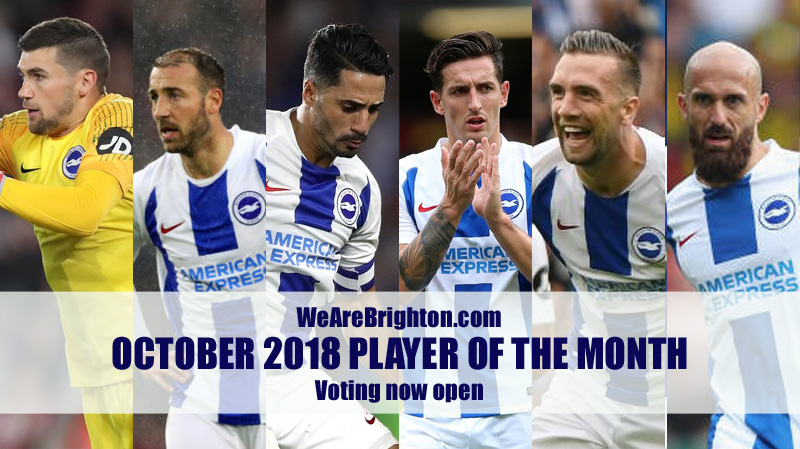 Voting is now open for Brighton and Hove Albion's October Player of the Month