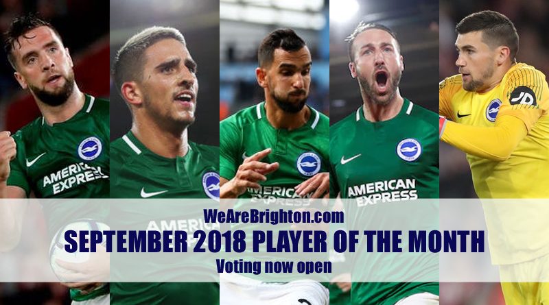 Voting is now open in our WeAreBrighton.com Player of the Month poll for September 2018