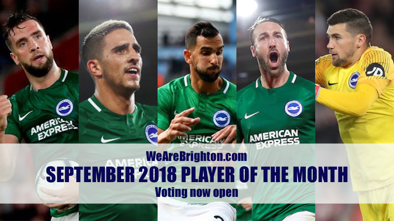 Voting is now open in our WeAreBrighton.com Player of the Month poll for September 2018