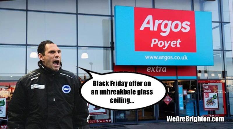 Gus Poyet complained about the glass ceiling as Brighton and Hove Albion manager