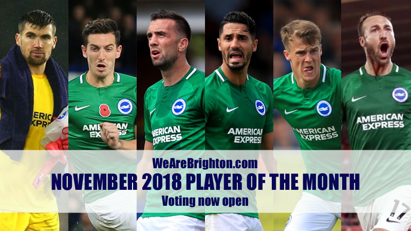 The nominations for the WeAreBrighton.com November 2018 Player of the Month