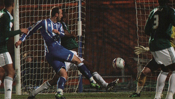 Glenn Murray nets his 50th goal for Brighton against Plymouth Argyle in February 2011