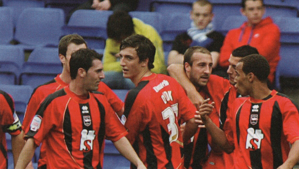 Glenn Murray celebrates scoring a 30 yard volley for Brighton away at  Tranmere in 2010