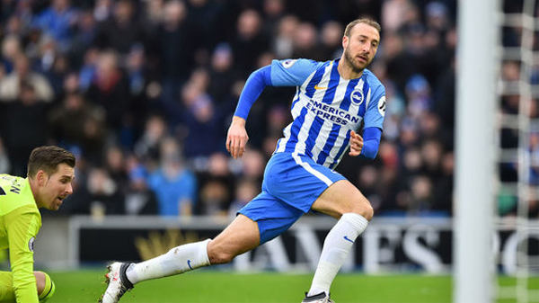 Glenn Murray opens the scoring in Brighton's 3-1 win over West Ham at the Amex