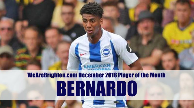 Brazilian left back Bernardo is voted Brighton and Hove Albion Player of the Month for December