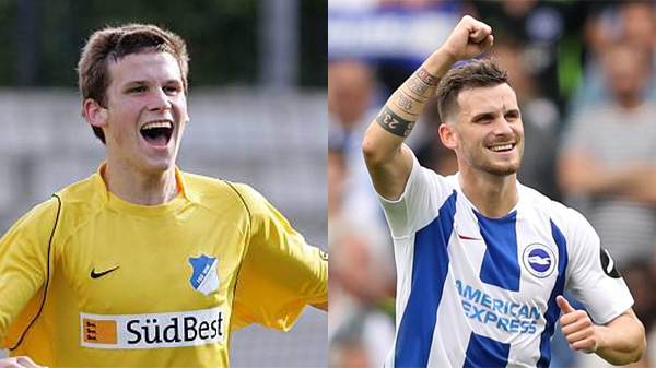 Pascal Gross playing for 1899 Hoffenheim and Brighton and Hove Albion