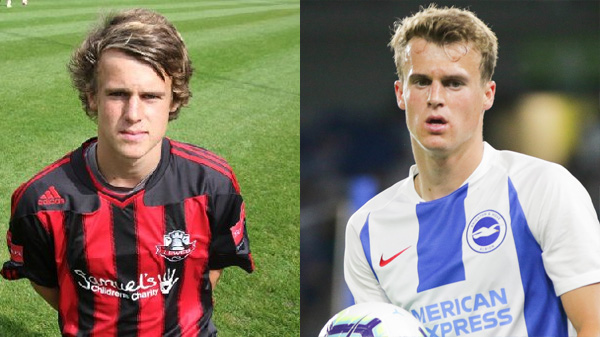 Solly March playing for Lewes and Brighton and Hove Albion
