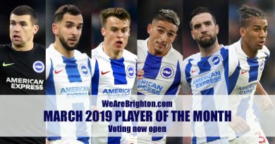 The candidates for the WeAreBrighton.com March 2019 Player of the Month award