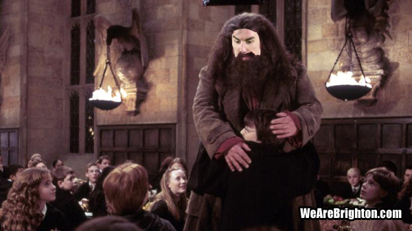 Liam Ridgewell as Hagrid in Harry Potter