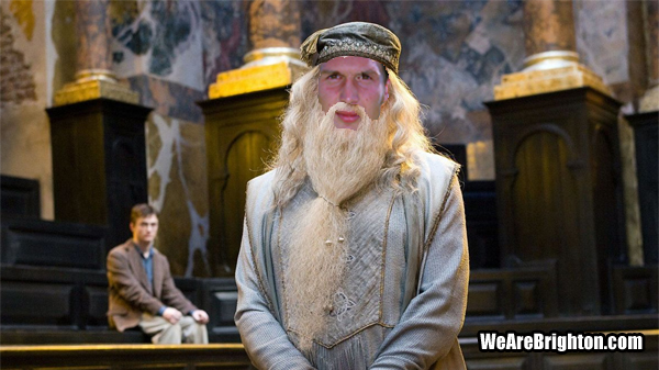 Brighton goalkeeper Mark Ormerod as Albus Dumbledore from Harry Potter