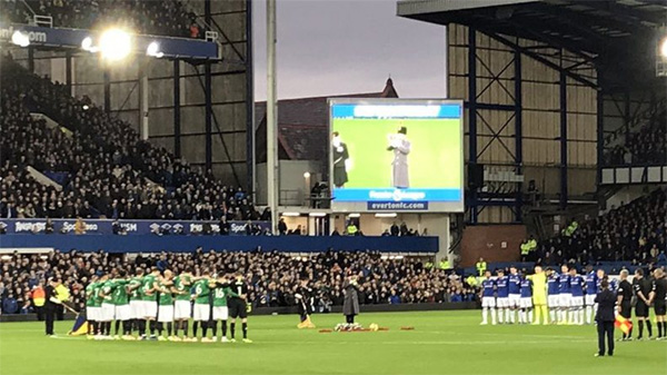 Two minutes silence for Remembrance Sunday as the Albion took on Everton at Goodison Park