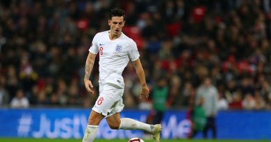 Lewis Dunk makes his debut for England against the United States in November 2018