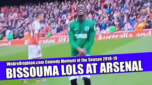 Yves Bissouma laughs at Arsenal failing to qualify for the Champions League
