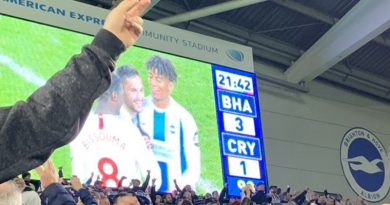 Brighton win 3-1 at home to Crystal Palace in December 2018