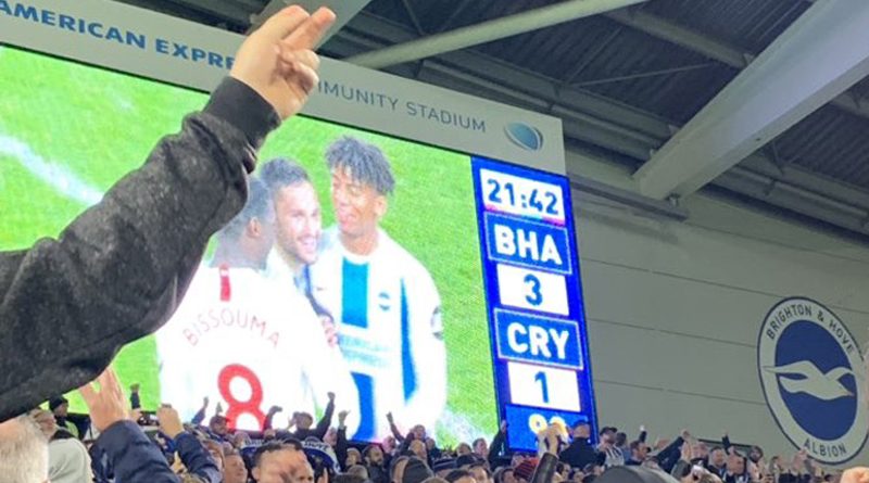 Brighton win 3-1 at home to Crystal Palace in December 2018