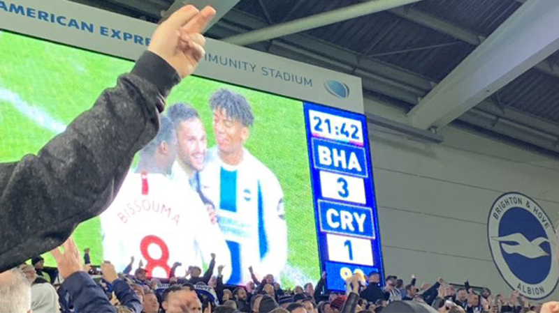 Brighton win 3-1 at home to Crystal Palace in December 2018