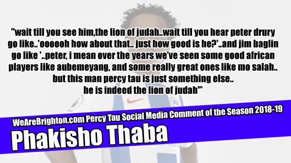 The best comments made on social media by South African football fans about Percy Tau