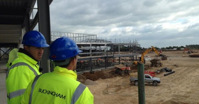 Oscar Garcia looks over Brighton's new training ground at Monks Farm, Lancing