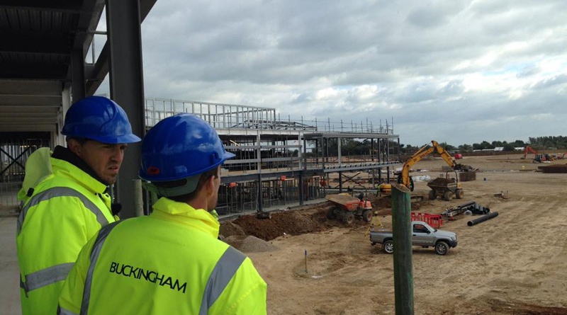 Oscar Garcia looks over Brighton's new training ground at Monks Farm, Lancing