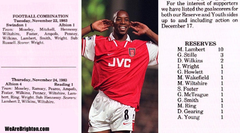 Ian Wright was rejected by Brighton after a trial at the Goldstone Ground in 1984