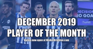 The candidates for Brighton's December Player of the Month