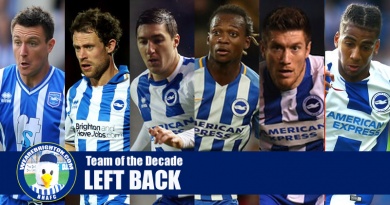 The candidates for the left back position in our Brighton Team of the Decade