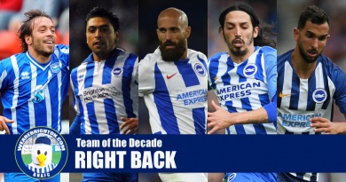 The candidates for the right back position in our Brighton Team of the Decade