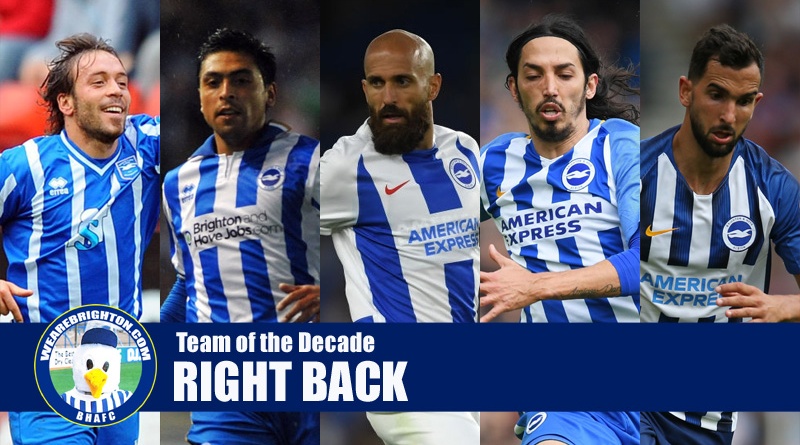 The candidates for the right back position in our Brighton Team of the Decade