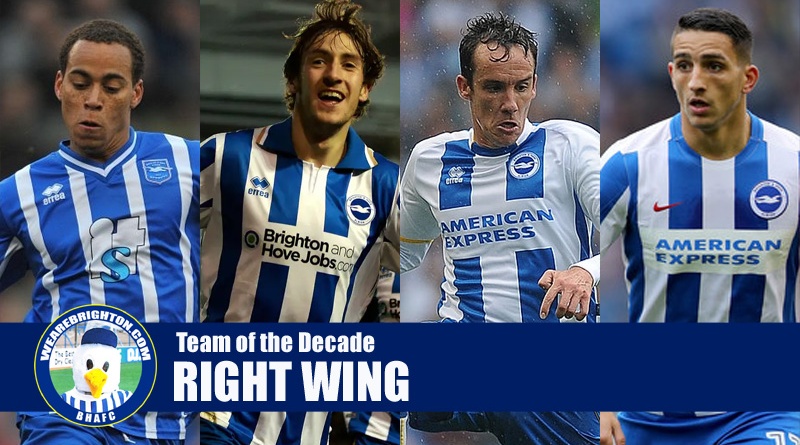 The candidates for the right wing position in our Brighton Team of the Decade
