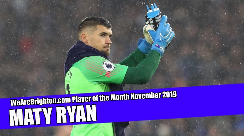 Maty Ryan was voted as the WeAreBrighton.com Player of the Month for November 2019