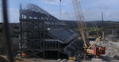 The building of the Amex Stadium taking place on April 1st 2010