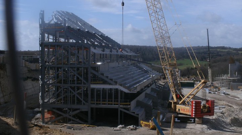 The building of the Amex Stadium taking place on April 1st 2010