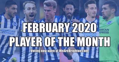 Voting is open for the WeAreBrighton.com Brighton Player of the Month competition for February 2020