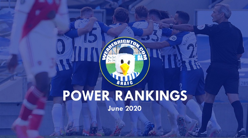 The WAB Power Rankings for June rate Brighton & Hove Albion's best player in the month in which Premier League football returned after project restart