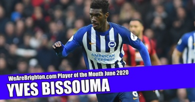 Yves Bissouma has been voted as WeAreBrighton.com Player of the Month for June after three excellent performances for Brighton