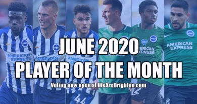 2020 sees the first ever WeAreBrighton.com June Player of the Month competition as we look to crown the best Brighton player in the first month of the restarted Premier League
