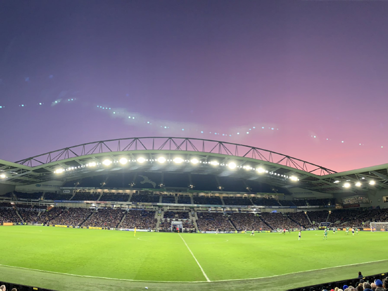 A stunning sunset over the Amex as Brighton exit the FA Cup at the hands of Sheffield Wednesday