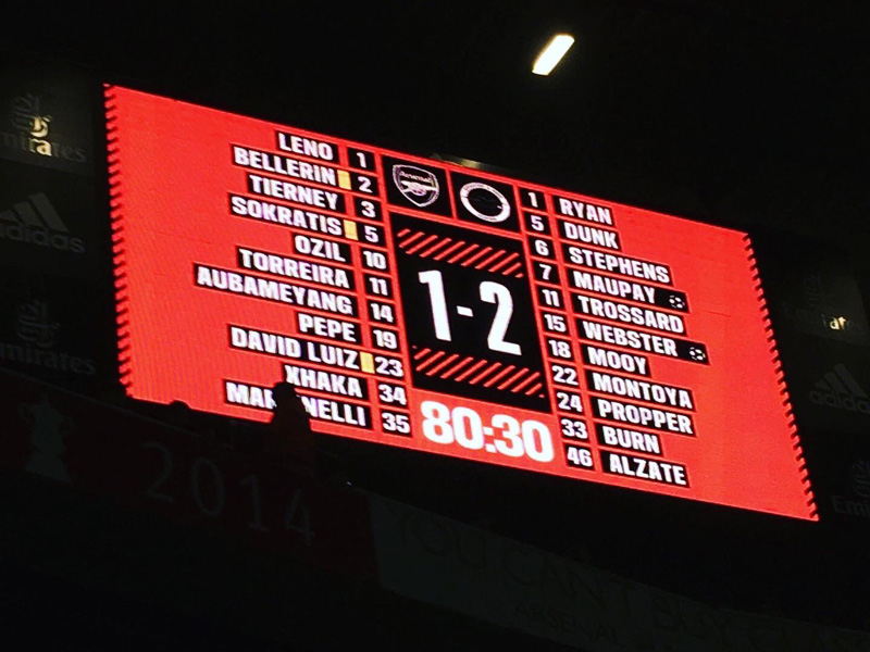 Brighton win away at one of the big six for the first time with a 2-1 success at Arsenal in December of the 2019-20 season