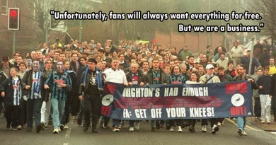 Brighton CEO Paul Barber wrote to a supporter saying that fans always want everything for free